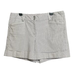 White House Black Market Gray Pin Stripped Shorts Relaxed Fit and Flat Waistband